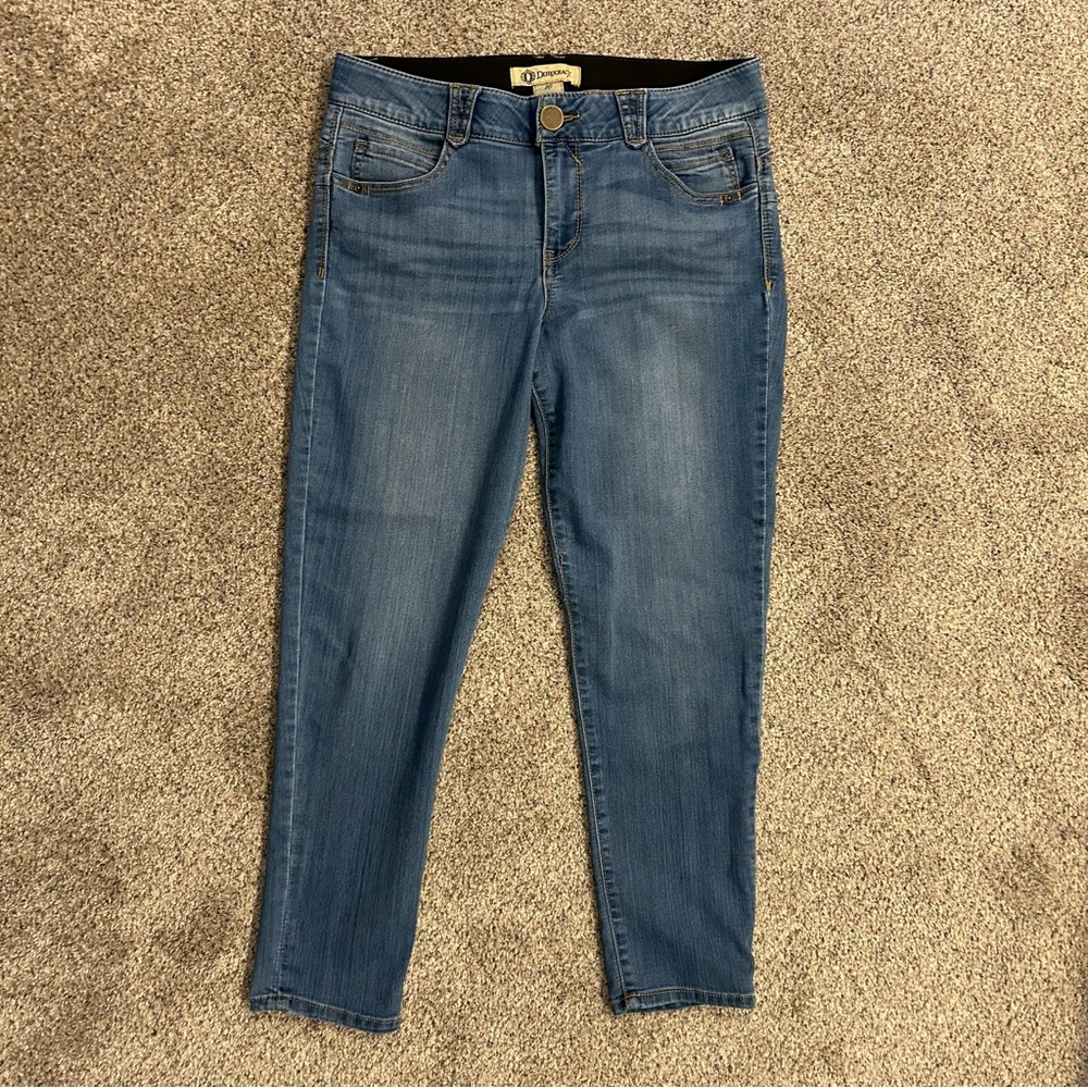 Democracy Jeans Womens Sz 10 Ab Solution Cropped Mid Rise Blue Medium Wash Denim